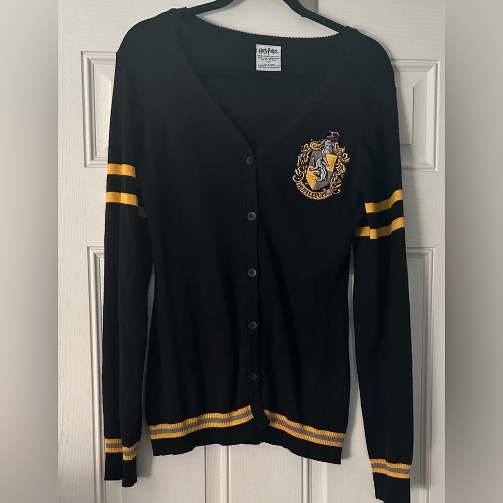 Black and Gold Women's Cardigan with Crest